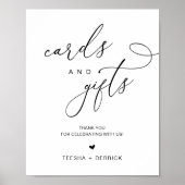 Moderne Minimalistische Karten und Geschenke Hochz Poster (Vorne)