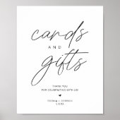 Moderne Minimalistische Karten und Geschenke Hochz Poster (Vorne)
