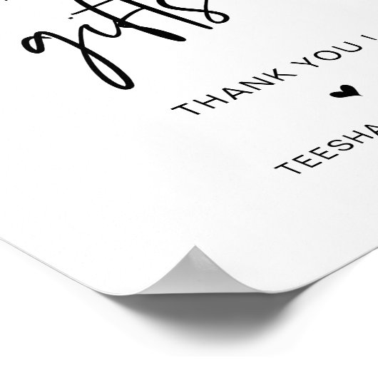 Moderne Minimalistische Karten und Geschenke Hochz Poster (Ecke)