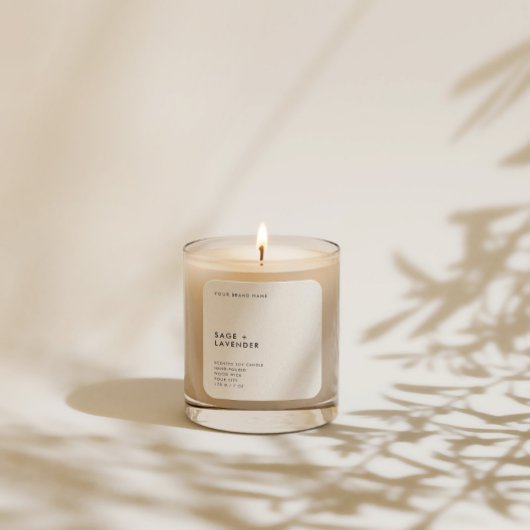 Moderne Minimalistische Kerze Kosmetik Quadratischer Aufkleber