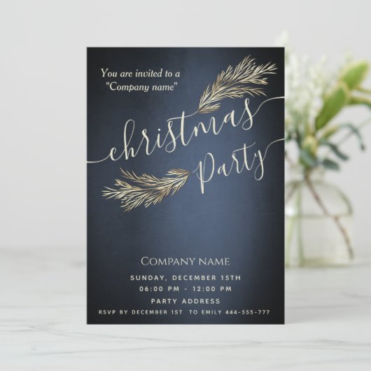 Moderne minimalistische Kieferngärten Weihnachten Einladung (Stehend Vorderseite)