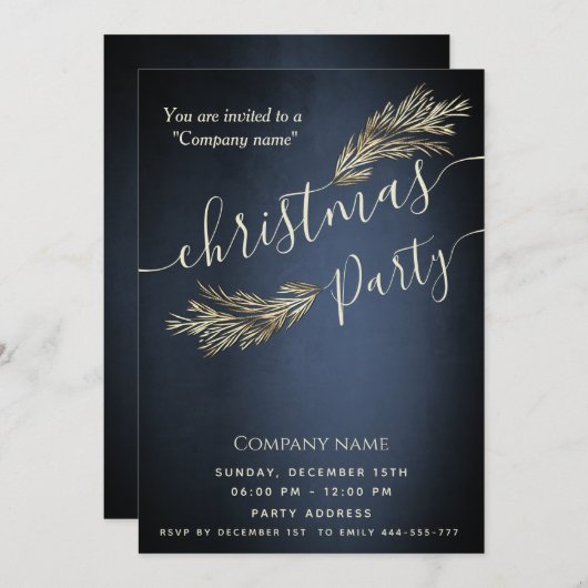 Moderne minimalistische Kieferngärten Weihnachten Einladung (Vorne/Hinten)