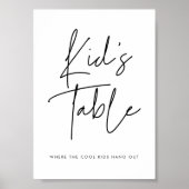 Moderne Minimalistische Kindertafel Hochzeit Poster (Vorne)