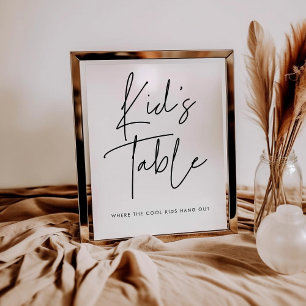Moderne Minimalistische Kindertafel Hochzeit Poster