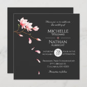 Moderne Minimalistische Kirschblüten-Einladung Einladung (Vorne/Hinten)