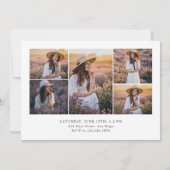 Moderne Minimalistische Klasse 2024 6 Foto Abschlu Einladung (Rückseite)