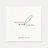 Moderne Minimalistische klassische Hochzeit Serviette (Vorderseite)