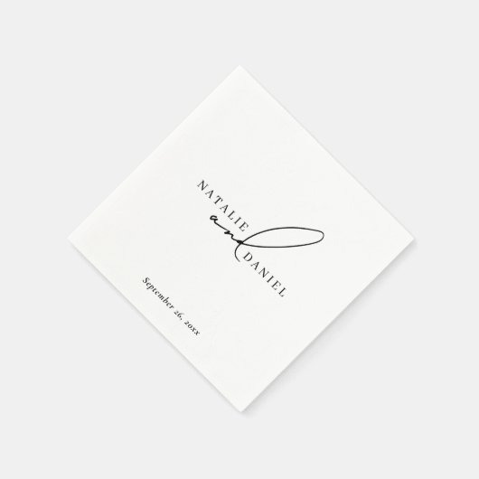 Moderne Minimalistische klassische Hochzeit Serviette (Ecke)