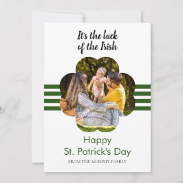 Moderne minimalistische Kleeblatt-Foto-St.-Patrick Feiertagskarte