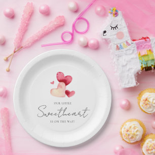Moderne minimalistische kleine Süße Babyparty Pappteller