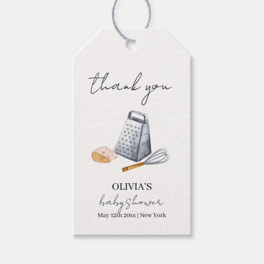 Moderne Minimalistische Koch Küche Babydusche Geschenkanhänger (Vorderseite)