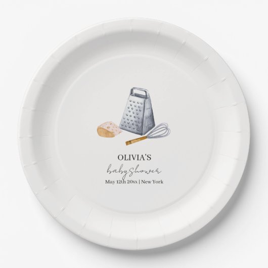 Moderne Minimalistische Koch Küche Babydusche Pappteller (Vorderseite)