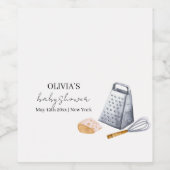 Moderne Minimalistische Koch Küche Babydusche Weinetikett (Einzelnes Label)