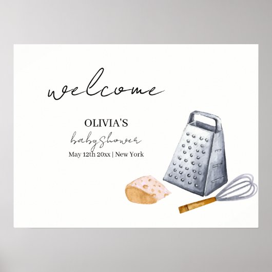 Moderne Minimalistische Koch Küche Babydusche Will Poster (Vorne)