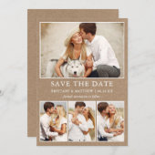 Moderne Minimalistische Kraft-4-Fotos Save The Date (Vorne/Hinten)