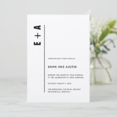Moderne Minimalistische Kraft Bold Initials Weddin Einladung (Stehend Vorderseite)