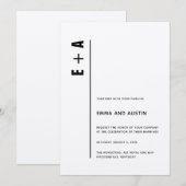 Moderne Minimalistische Kraft Bold Initials Weddin Einladung (Vorne/Hinten)