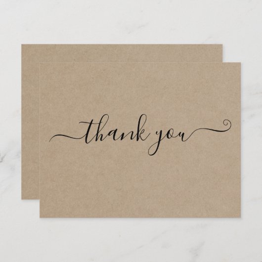 Moderne Minimalistische Kraft Dankeschön Karte (Vorne/Hinten)