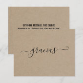 Moderne Minimalistische Kraft Gracias Card Einladung (Vorne/Hinten)