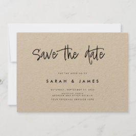 Moderne Minimalistische Kraft Hochzeit rettet das  Save The Date