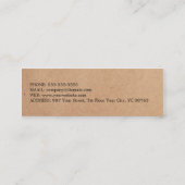 Moderne Minimalistische Kraft Paper Black Hair Sty Mini Visitenkarte (Rückseite)