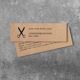 Moderne Minimalistische Kraft Paper Black Hair Sty Mini Visitenkarte
