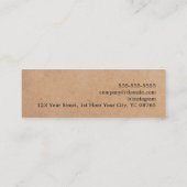 Moderne Minimalistische Kraft Paper Black Hair Sty Mini Visitenkarte (Rückseite)