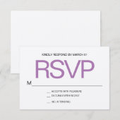 Moderne Minimalistische Kraft UAWG Wedding Respons RSVP Karte (Vorne/Hinten)