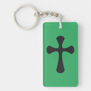 Moderne minimalistische Kreuz zeitgenössische chri Schlüsselanhänger