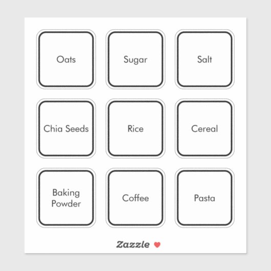 Moderne Minimalistische Küchenpantry-Labels Aufkleber (Blatt)