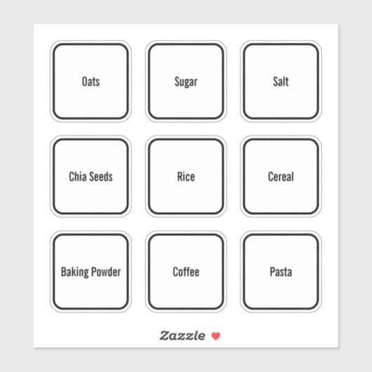 Moderne Minimalistische Küchenpantry-Labels Aufkleber (Blatt)
