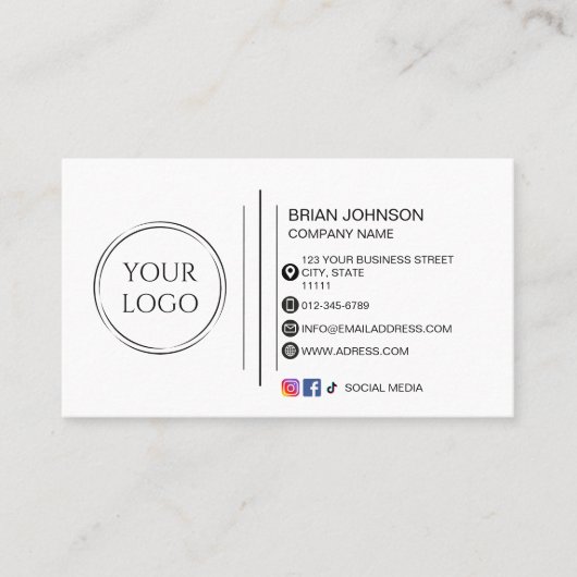 Moderne, minimalistische, kundenspezifische Logos Visitenkarte (Vorderseite)