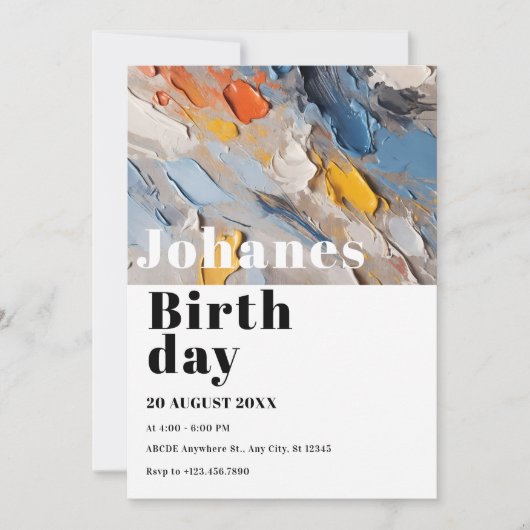 Moderne minimalistische Kunst Einladung (Vorderseite)