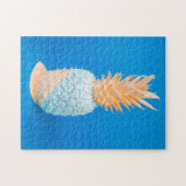 Moderne minimalistische Kunst in Blau und Rosa Ana Puzzle (Horizontal)