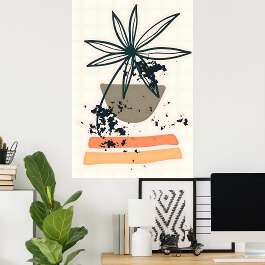 Moderne Minimalistische Kunst Poster (Heimbüro)