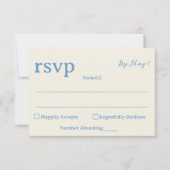 Moderne Minimalistische Küstenhochzeit QR RSVP Karte (Vorderseite)