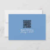 Moderne Minimalistische Küstenhochzeit QR RSVP Karte (Rückseite)