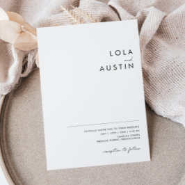 Moderne Minimalistische Lässige Hochzeit Einladung