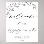 Moderne Minimalistische Laurel Branch Wedding Welc Poster (Vorne)