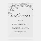 Moderne Minimalistische Laurel Branch Wedding Will Acrylschild (Vorderseite)