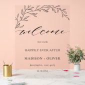 Moderne Minimalistische Laurel Branch Wedding Will Acrylschild (Hochzeit)