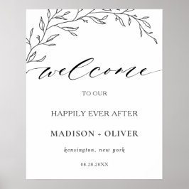 Moderne Minimalistische Laurel Branch Wedding Will Poster