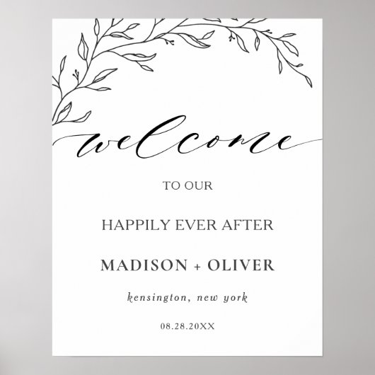 Moderne Minimalistische Laurel Branch Wedding Will Poster (Vorne)