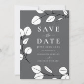 Moderne Minimalistische Leaf-Hochzeit Save The Date (Vorderseite)