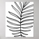 Moderne Minimalistische Leaf Line Kunst Zeichnend Poster (Vorne)