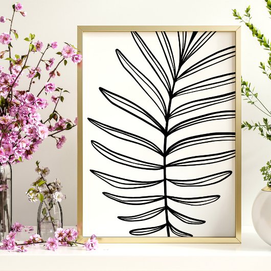 Moderne Minimalistische Leaf Line Kunst Zeichnend Poster