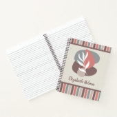 Moderne Minimalistische Leaf Streifen boho Farbpal Notizblock (Innenseite)