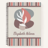 Moderne Minimalistische Leaf Streifen boho Farbpal Notizblock (Vorderseite)