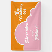 Moderne Minimalistische, lebendige Orange- und Ros Banner (Vertikal)