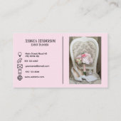 Moderne minimalistische, leicht rosa Kontaktlinsen Visitenkarte (Rückseite)